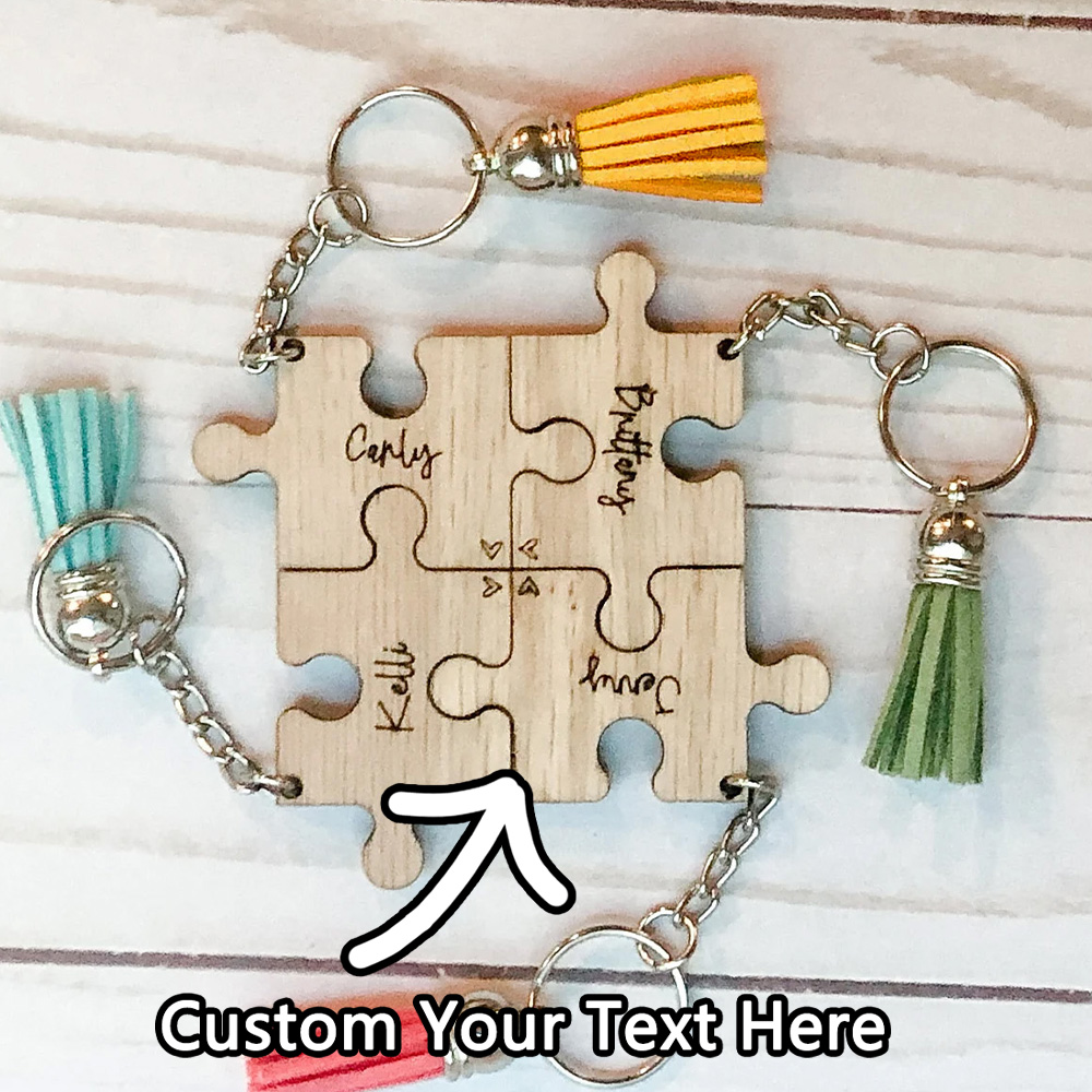 Personalized Engraved Gift - Benutzerdefinierter Schlüsselanhänger – personalisiertes PMMA-Puzzle-Formname, lasergraviertes