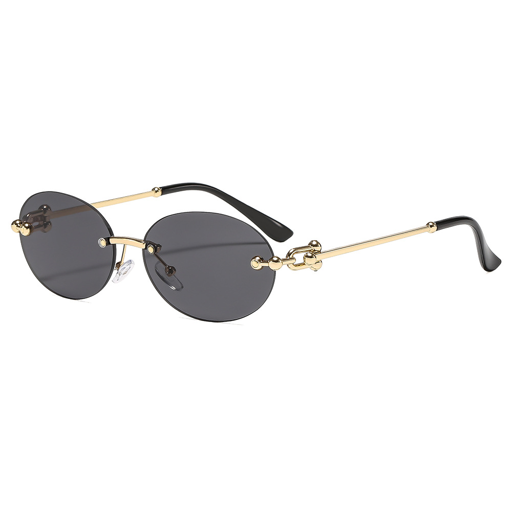 Luxury Lifestyle Products - Neue rahmenlose ovale Damen-Sonnenbrille aus Metall,
