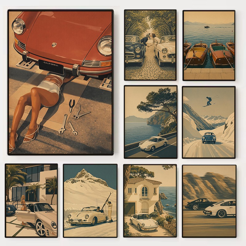 Luxury Lifestyle Travel - Retro Mode Luxus Lifestyle Yacht Sportwagen