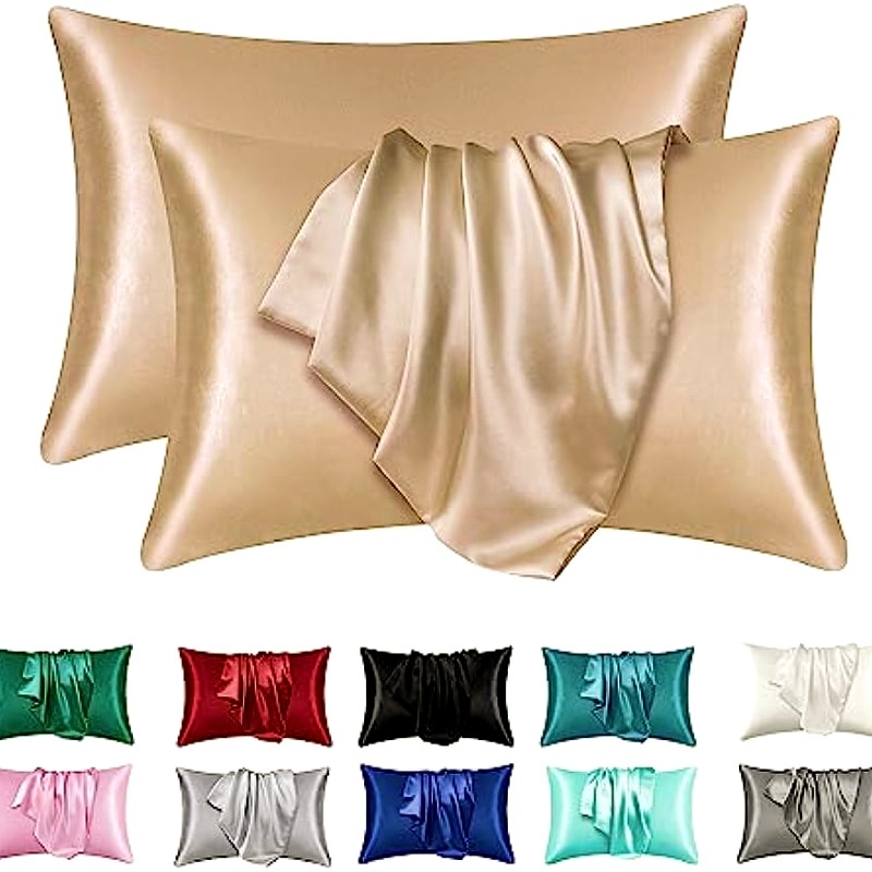 Silk Pillowcase Set - 2 Stück Satin-Seidenkissenbezüge für Haar und