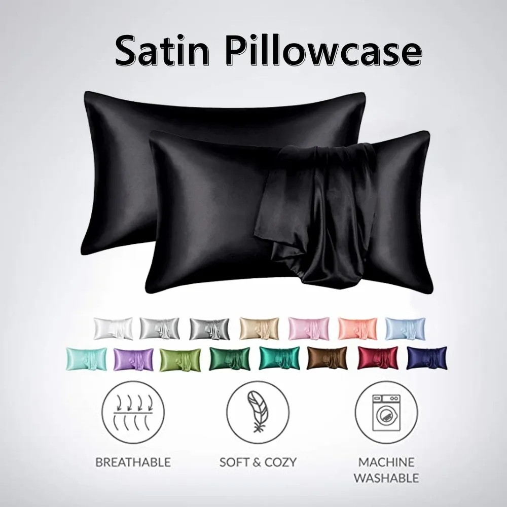 2 teile/los Solide Seidige Sat – Silk Pillowcase Set Bewertung und Preis